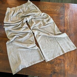 Super Wide-Leg Loose Fit High Waist Oatmeal Beige Y2K Lounge Pants Sweatpants L